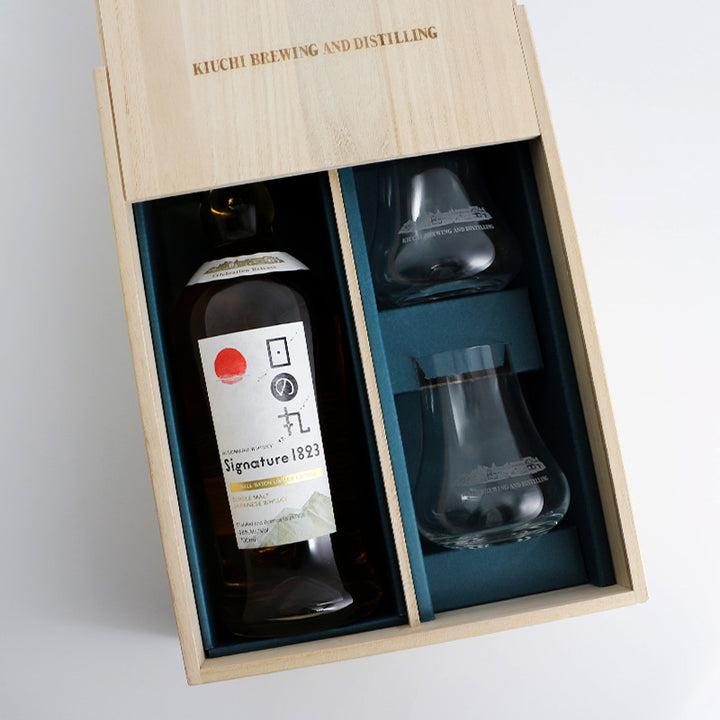 日の丸ウイスキー Signature 1823 SMALL BATCH LIMITED EDITION グラスセット 桐箱付 送料無料